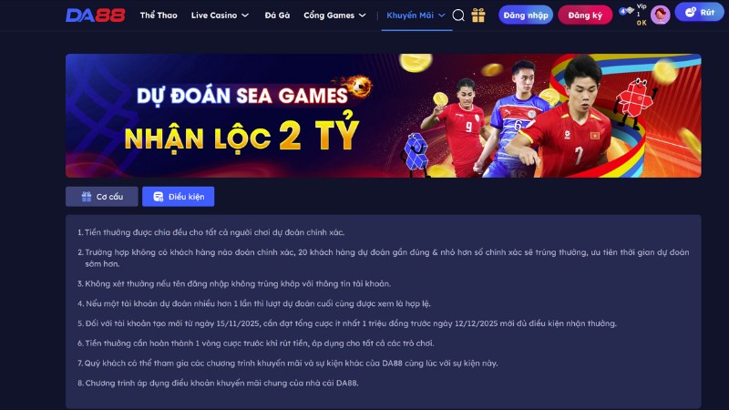 Lưu ý khi người chơi tham gia khuyến mãi DA88 dễ dàng nhất