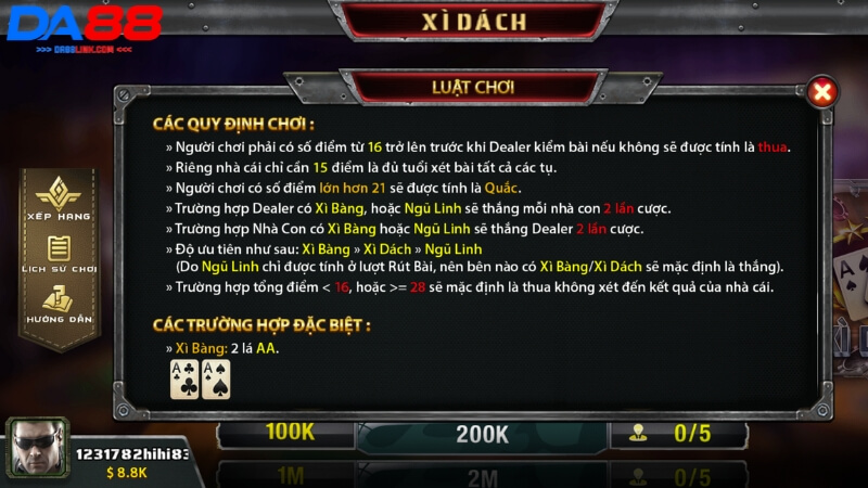 Tổng hợp 12 thuật ngữ quan trọng trong Xì Dách DA88